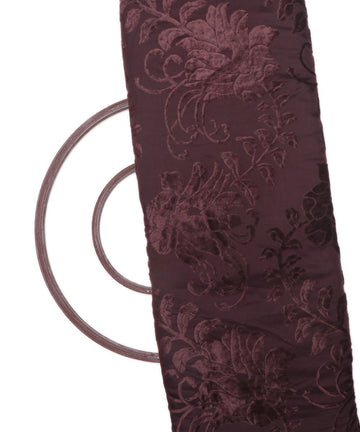 Coffee Brown Colour Flower Pattern Brasso Velvet Fabric